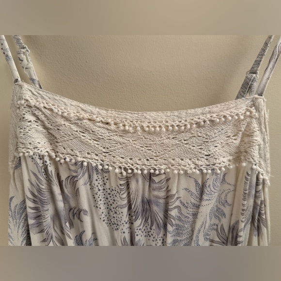 Y2K Lace Crochet Baby Doll Layered Ruffle Spaghetti Strap Tank Top XS Whimsy - Picture 4 of 12